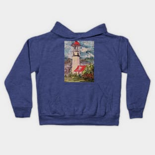 Lighthouse over Turbulent Waters Kids Hoodie